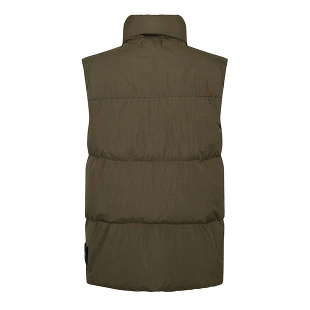 Stone Island Crinkle Reps Down Gilet - Green
